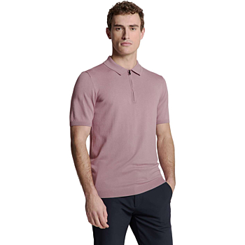Pullover Short Sleeve Polo Zip Soli Mauve