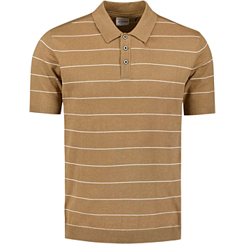 Pullover Short Sleeve Polo Button S Khaki