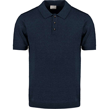 Pullover Short Sleeve Polo Melange Deep Blue