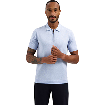 Pullover Short Sleeve Polo Zip Mela Blue