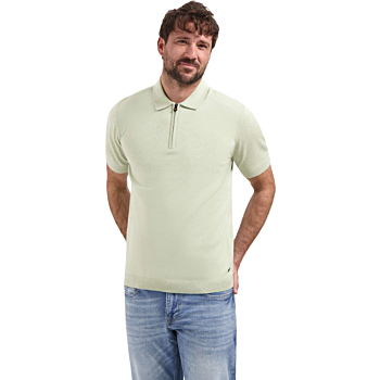 Pullover Short Sleeve Polo Zip Mela Green