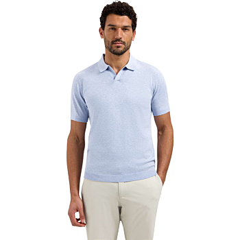 Pullover Short Sleeve V-Polo Melang Blue