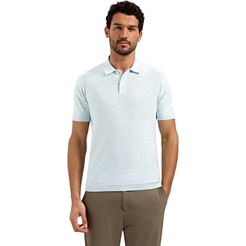 Pullover Short Sleeve Polo Slub Sky