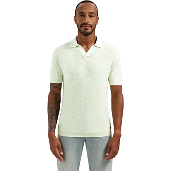 Pullover Short Sleeve V-Polo Slub Seagreen