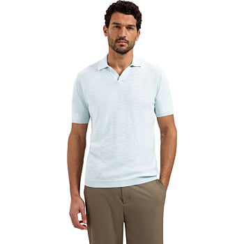 Pullover Short Sleeve V-Polo Slub Sky