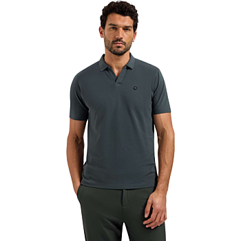 Polo Short Sleeve V-Collar Basic Dark Steel