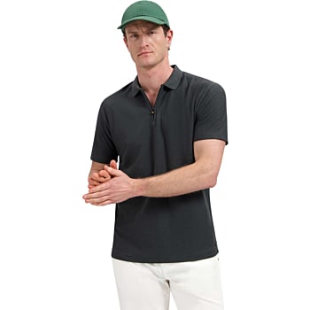 Polo Short Sleeve Jacquard Dark Steel