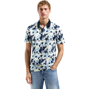 Polo Short Sleeve Printed Blue