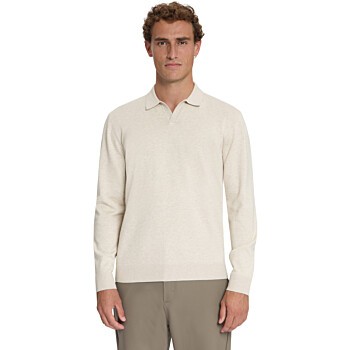Pullover Polo V Melange Stone