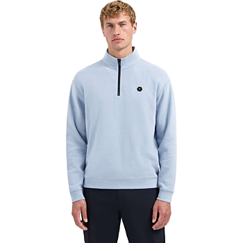 Sweater Half Zip Soft Rib Relaxed f Dusty Blue