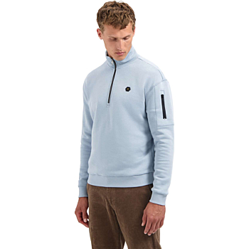 Sweater Half Zip Brushed Dusty Blue