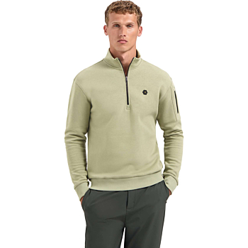 Sweater Half Zip Brushed Light Moss