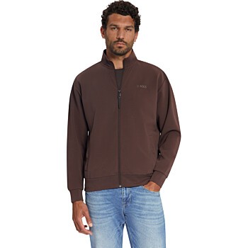Sweater Full Zip SU Collar Dark Brown