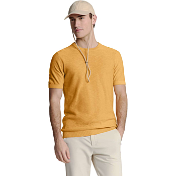 Pullover Short Sleeve Crewneck Soli Yellow