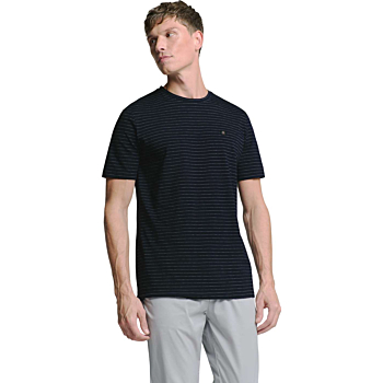 T-Shirt Crewneck Small Pin Stripe Deep Blue