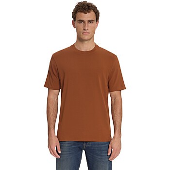 T-Shirt Crewneck Solid Basic Stretc Caramel