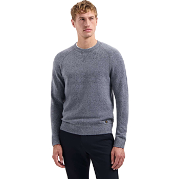 Pullover Crewneck Soft Wool Blend Washed Blue