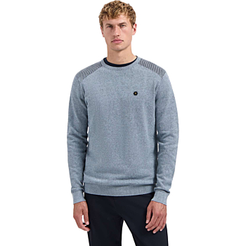 Pullover Crewneck Plated Structure Dusty Blue