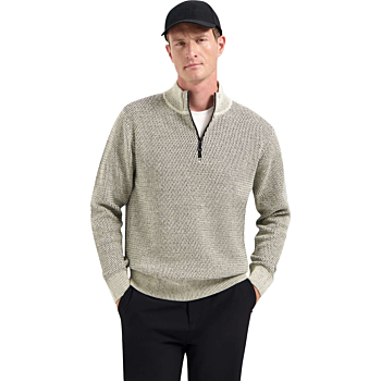 Pullover Half Zipper 2 Coloured Mel Stone