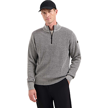 Pullover Half Zipper 2 Coloured Mel Grey Melange