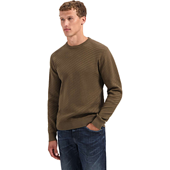 Pullover Crewneck Jacquard Solid Taupe