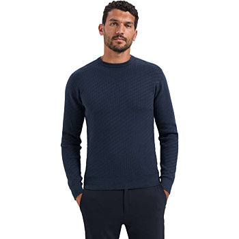Pullover Crewneck Jacquard Solid Night