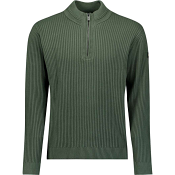 Pullover Half Zip rib variation Dark Green