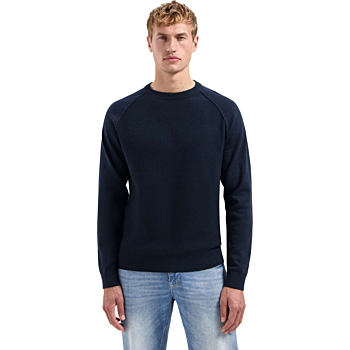 Pullover Crewneck Solid Waffle Knit Night