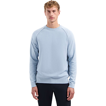 Pullover Crewneck Solid Waffle Knit Dusty Blue