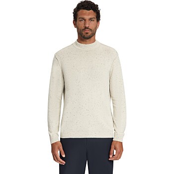 Pullover Turtle Neck Melange Neps W Stone