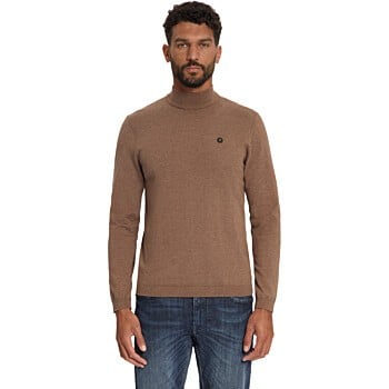 Pullover Turtle Neck Melange Light Brown