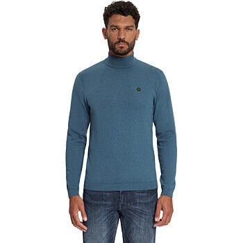 Pullover Turtle Neck Melange Shadow Blue