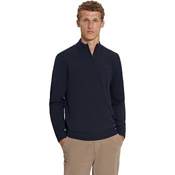 Pullover Half Zip Melange Dark Night
