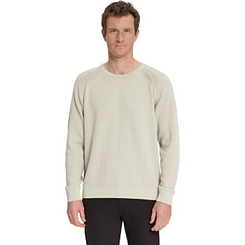 Pullover Crewneck Tuck Stitch Stone