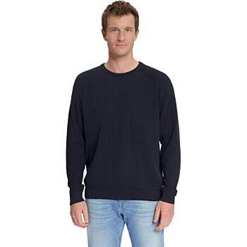 Pullover Crewneck Tuck Stitch Dark Night