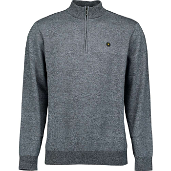 Pullover Half Zip 2 Coloured Melang Dusty Blue