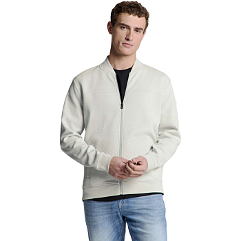 Sweater Full Zipper Jacquard Mix Bo Chalk