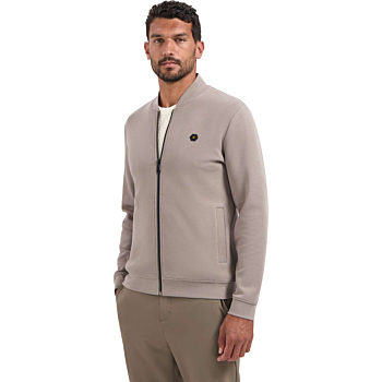 Sweater Full Zipper Pique Bomber Clay