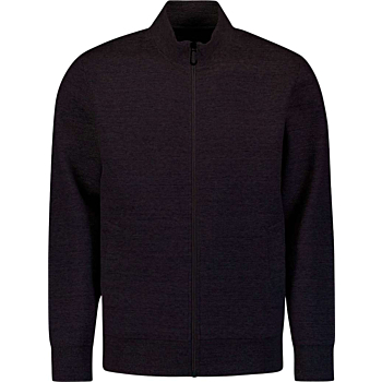 Sweater Full Zip Stand Up-Collar Re Black