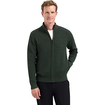 Cardigan 2 Coloured Melange Dark Green