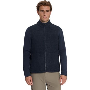 Sweater Vest Full zip Teddy Sleeve Dark Night