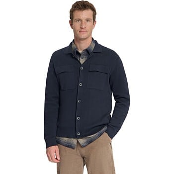 Cardigan Full Button Heavy Knit Dark Night