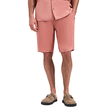 Short Chino With Linen, Garment Dye Coral
