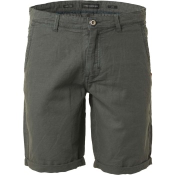 Short with linen garment dyed chino dark seagreen