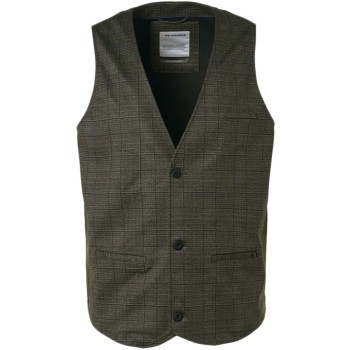 Gilet jersey stretch check taupe