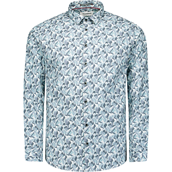 Shirt Stretch Allover Printed Dark Steel