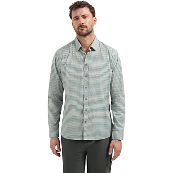 Shirt Stretch Allover Printed Seablue