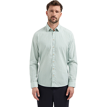 Shirt Stretch Allover Printed Seablue
