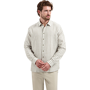 Shirt Vertical Big Stripe With Line Taupe