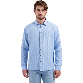 Shirt Vertical Small Stripe With Li Blue